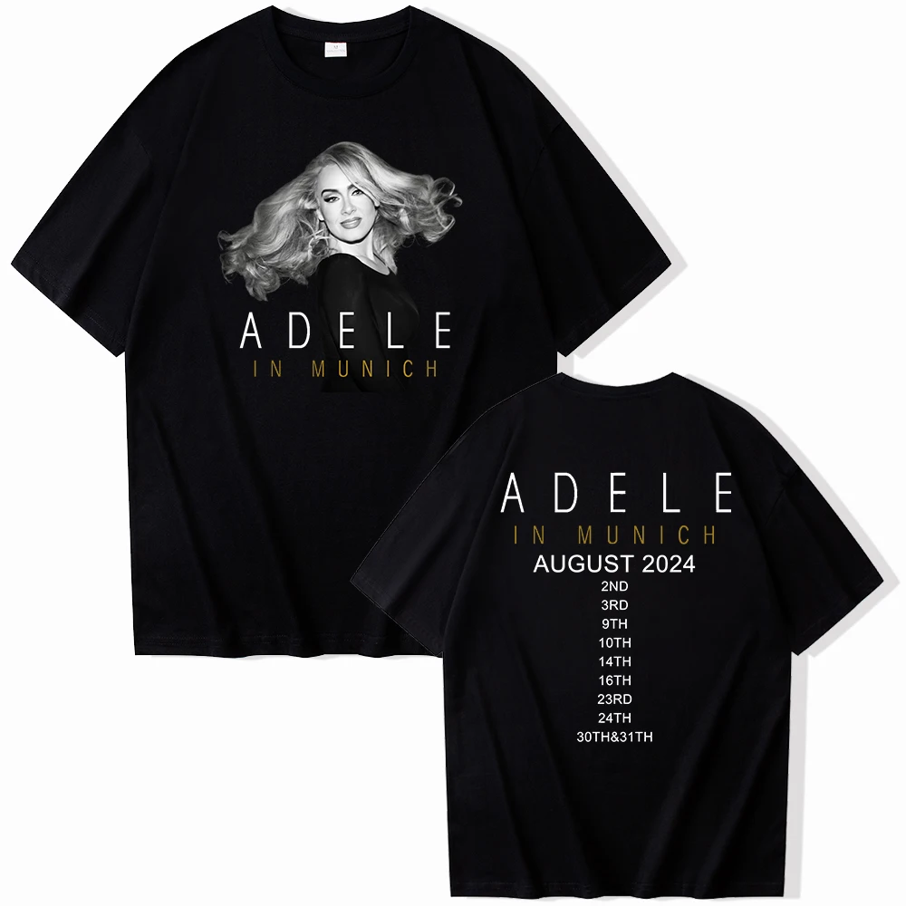 Adele In Munich Tour 2024 August T-shirt O-Neck Short Sleeve