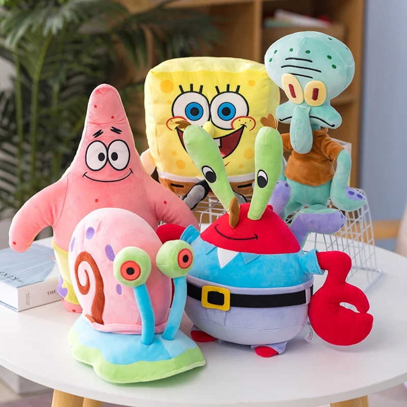 

Kawaii Anime Peripheral SpongeBob Plush Doll Room Decor Patrick Star Stuffed Toy Backpack Pendant Christmas Gift For Kid