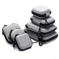 Portable Data Cable Organizer Bag Small EVA Oval Earphone Storage Bags Hard Shell Waterproof Cases Charger U Disk Zipper Pouch