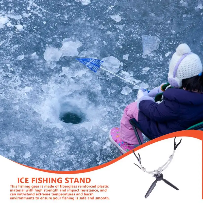 Ice Fishing Rod Holder Foldable Fishing Rod Holder 360 Degree Adjustable Ice  Fishing Accessories Portable Fishing Kit