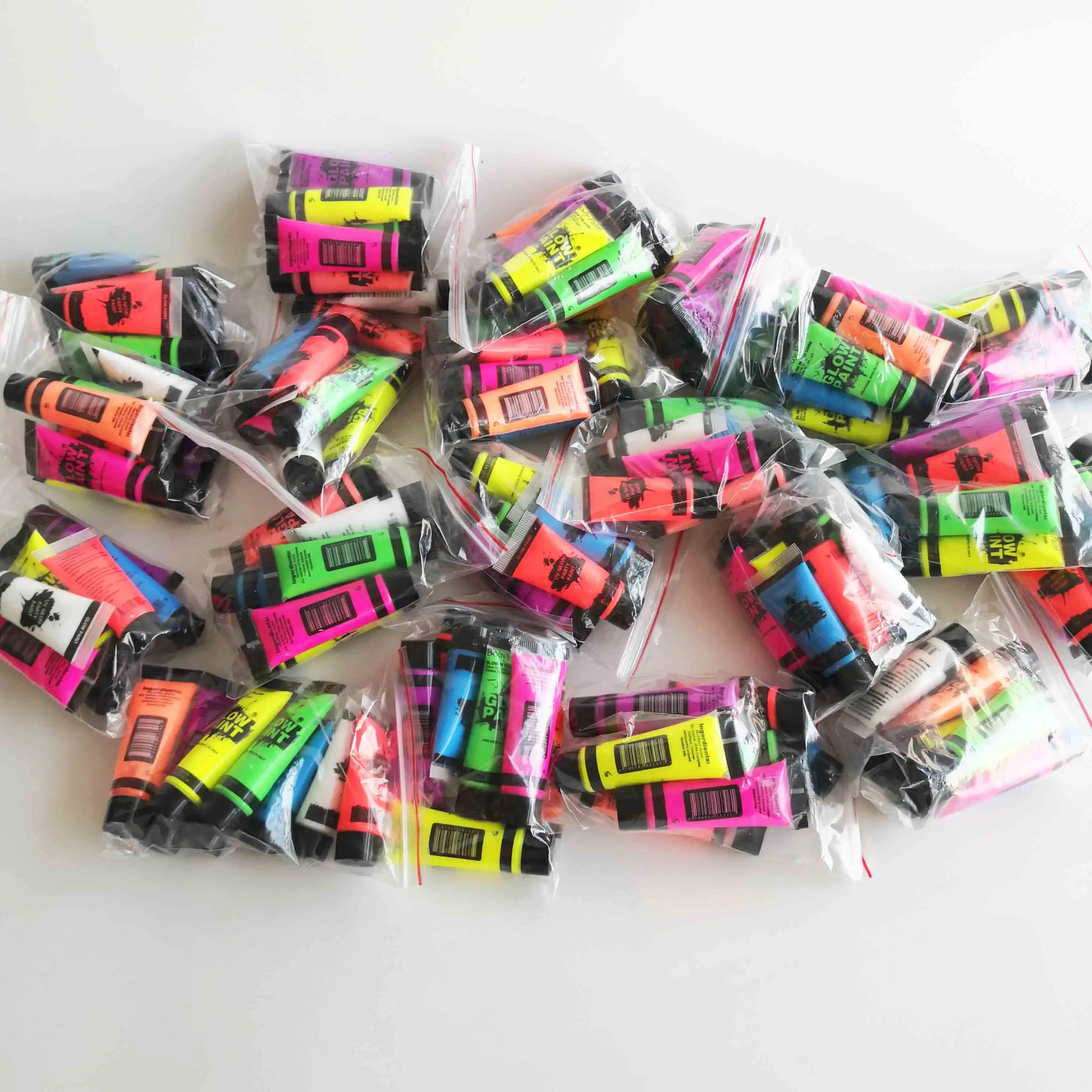 10ml UV Glow Blacklight Face and Body Paints 24 tubes/Box Neon/glowing Paint in the Dark Black Light Paint 4