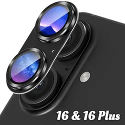 Durable Metal Tempered Glass Camera Lens Screen Protector Accessory - 14Pro 14ProMax (Black)