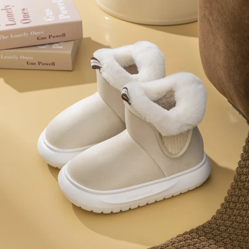 Warm Plush Snow Boots Women 2023 Autumn And Winter Indoor Household Shoes Soft And Thick Soles Anti Slip Boots