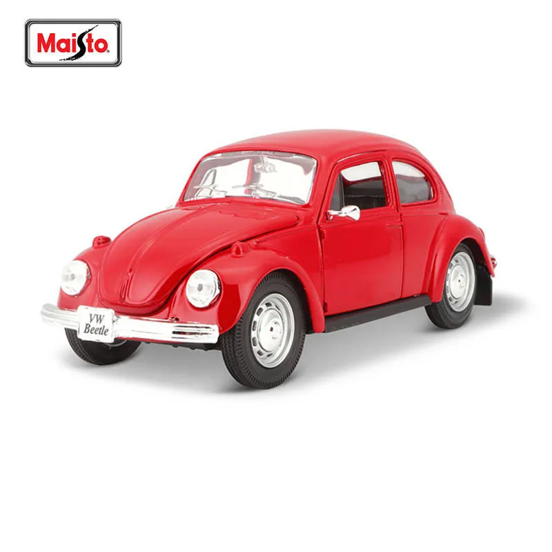 Maisto 1:24 Volkswagen BEETLE red alloy car model die-casting static precision model collection gift toy tide play