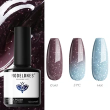 

Modelones 15ml Thermal Nail Gel Polish Changing Series Semi Permanent Soak Off UV 3 Layers Temperature Glitter Lacquer Manicure