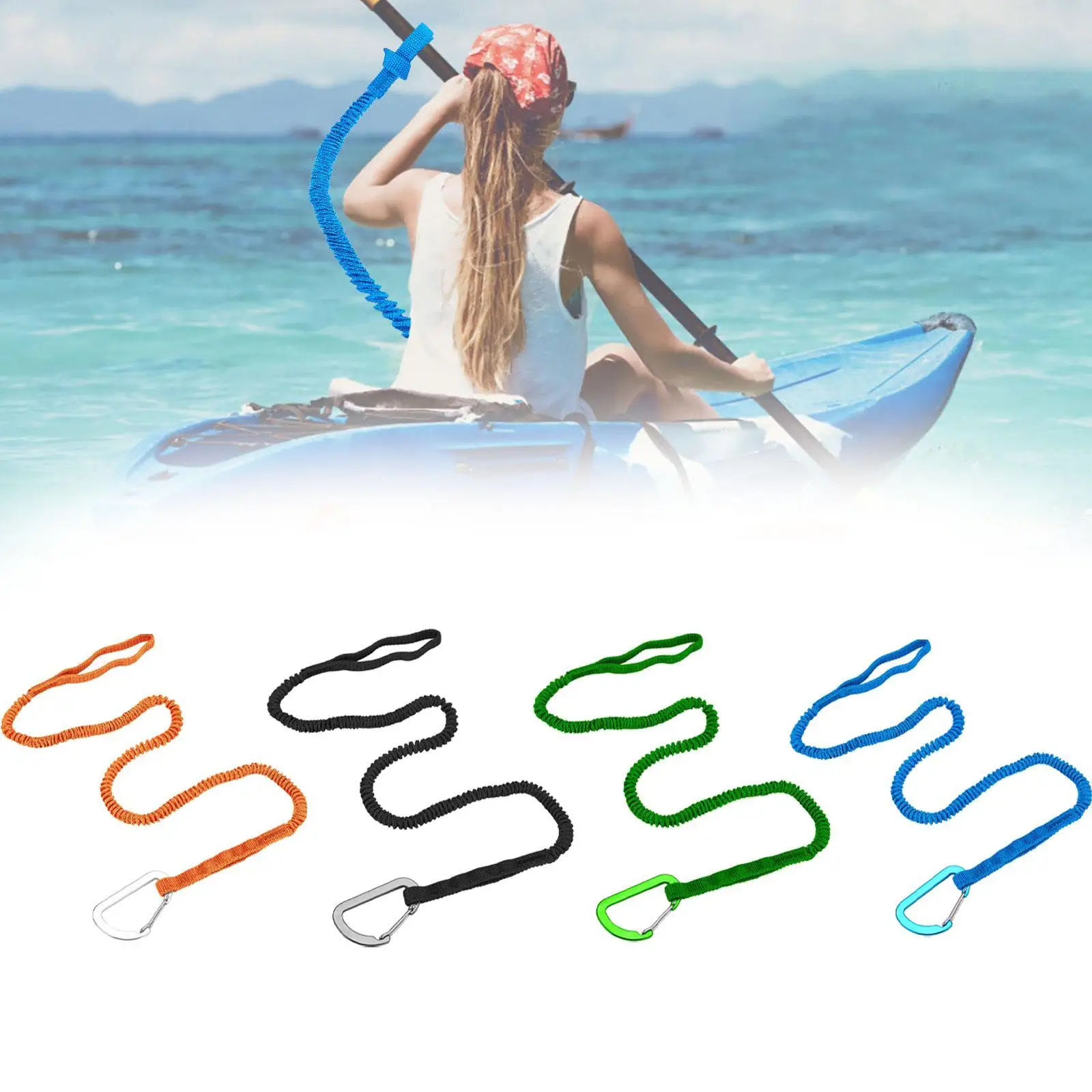 Kayak Paddle Leash Premium Fishing Rod Holder Surfboard Leash Kayak Rod Leashes for Rafting Boating Canoeing Kayaking Surfing