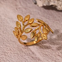 Stainless Steel Rings Minimalist Irregular Print Open Ring Personality Design Fashion Ring For Women Anniversary Gift New Senior 2