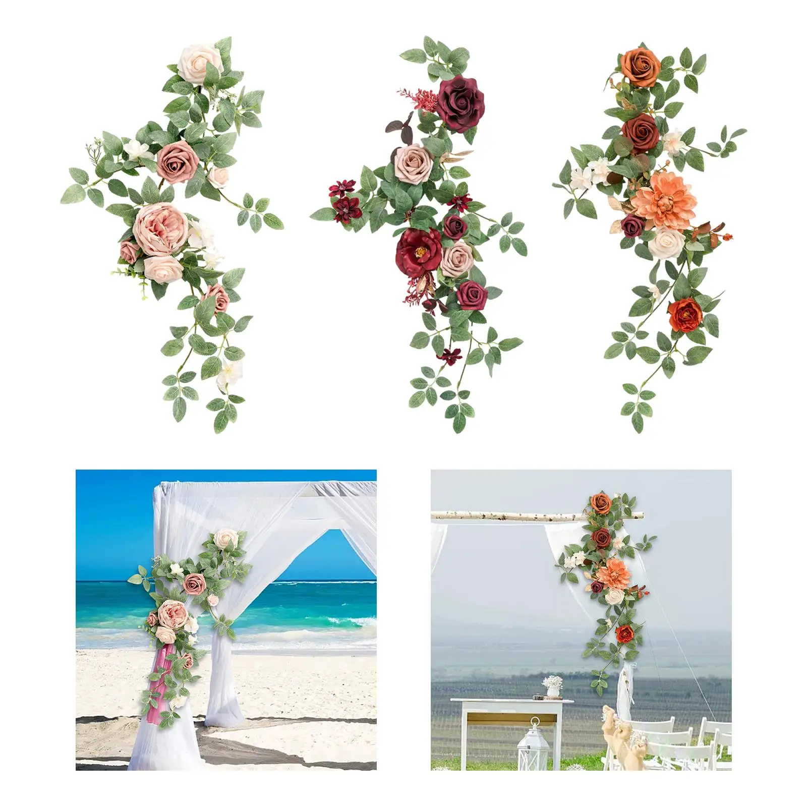 Artificial Flower Swag Flower Arrangement Wedding Arch Flower Silk Flower for Ceremony Front Door Backdrop Arbor Decoration