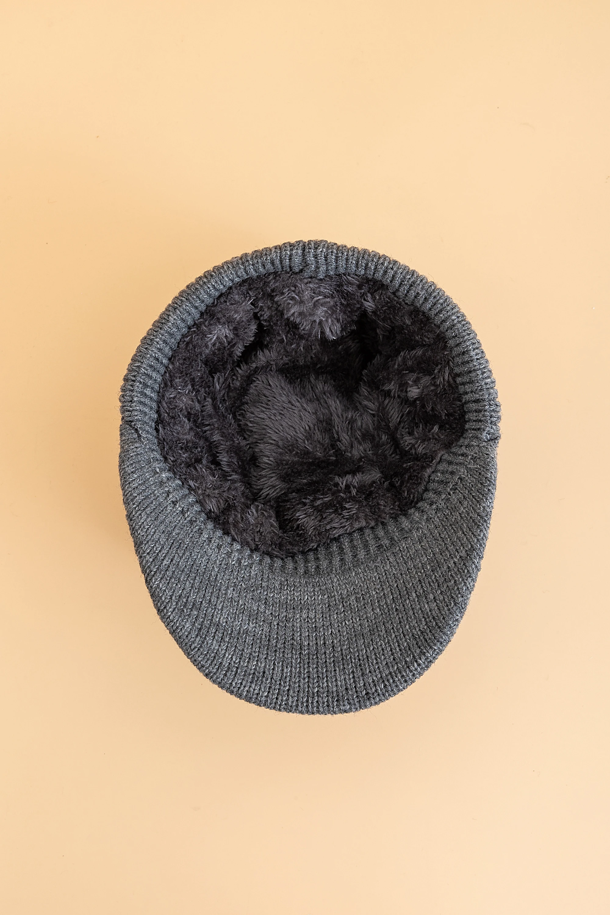 Heißer Verkauf Unisex Wintermütze mit Krempe, pelzgefütterte Beanie-Mütze, Sportetikett, gemütliche Strickmützen für Männer und Frauen – Detail 14