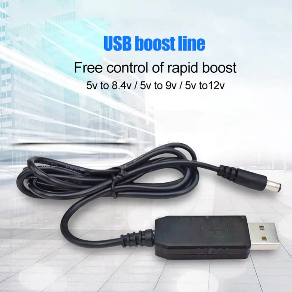 

USB-кабель-переходник с 5 в пост. Тока на 8,4 в/9 В/12 В 5,5x2,1 мм