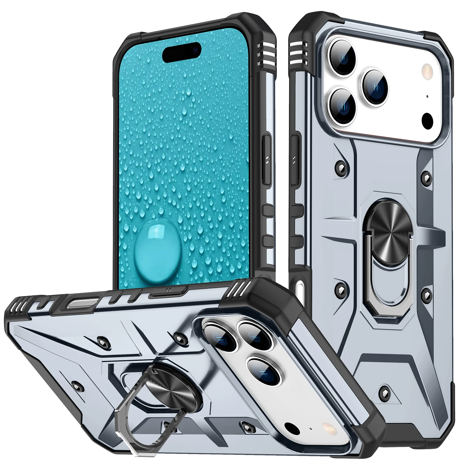 Air Armor Shockproof Magnetic Car Ring Holder Heavy Duty Protective Case