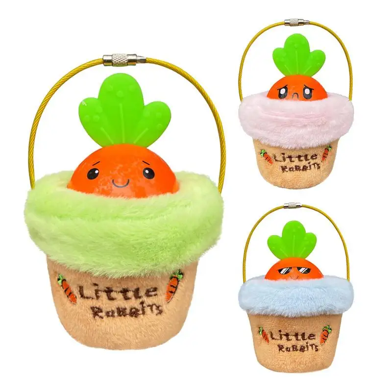 

Cute Carrot Plotted Plush Keychain Soft And Comfortable Stuffed Ornament Backpack Pendant Plushie Keychain Toy For Kids Adults