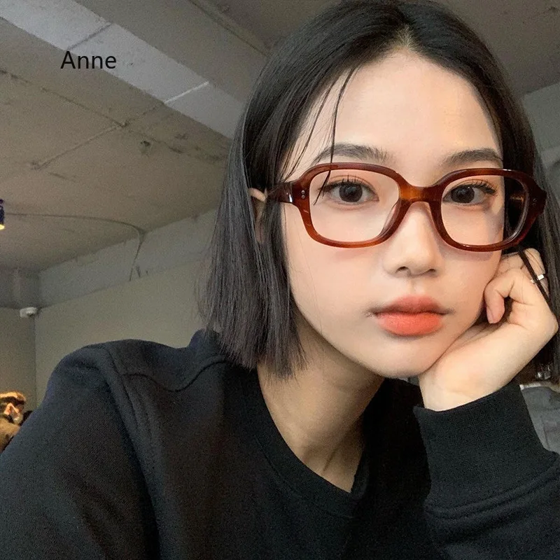 Eyeglasses Frames Eyewear Frames Women Glasses Fashion Eyeglasses Korea Retro Leopard Glasses Frame Women and Men No Makeup Star Style Decorative Frames