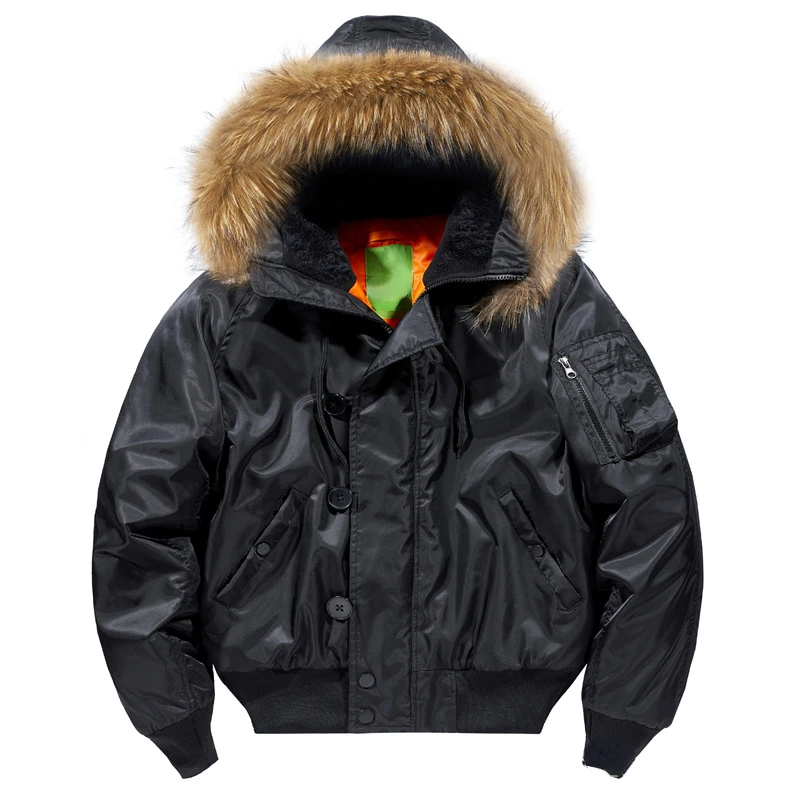 

Plus Size Quilted Coat Men Cotton Thick Autumn Winter Outerwear Detachable Fur Jacket Oversize Boys Black Thick Short Overcoat