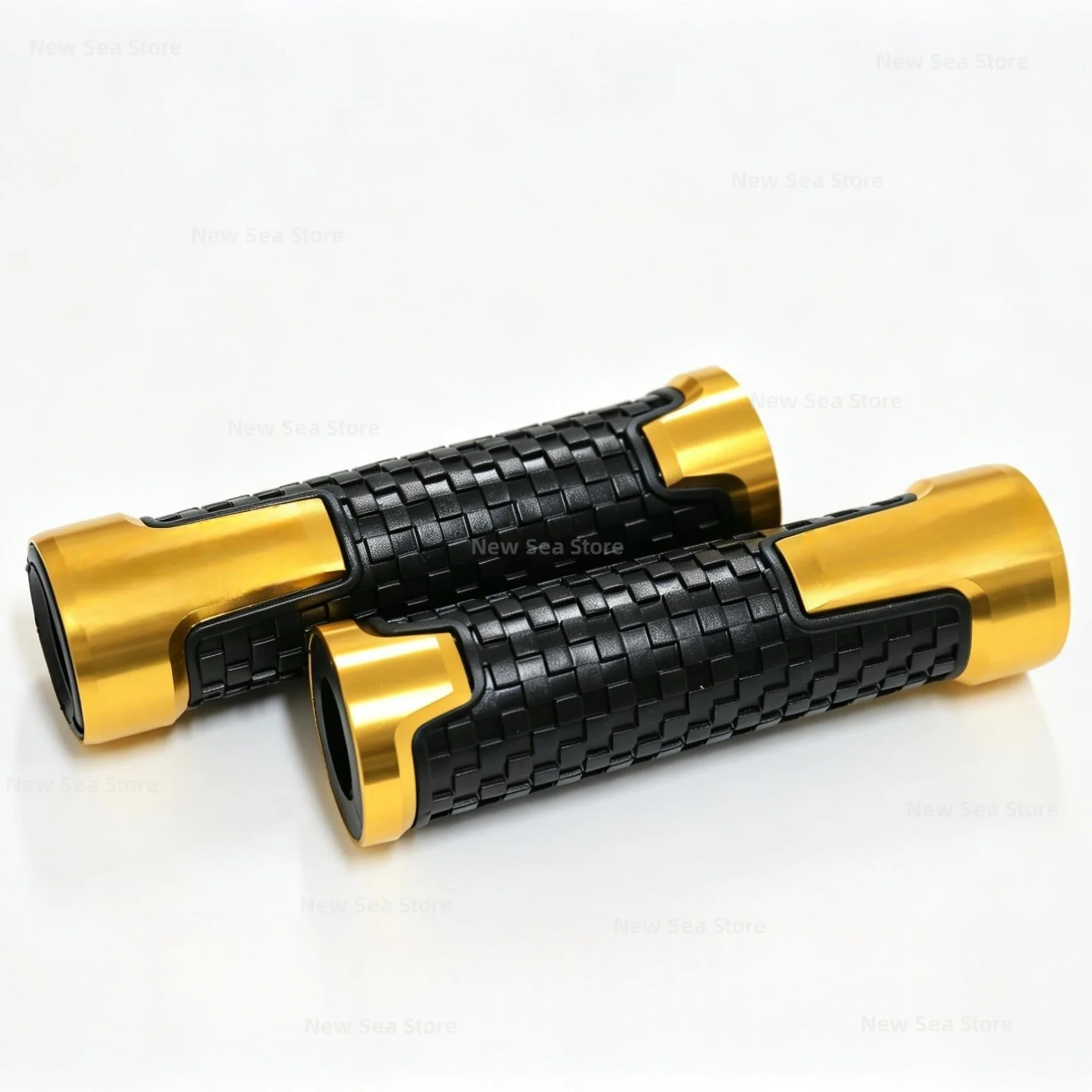 Universal Non-Slip Motorcycle Handlebar Grips with Aluminum Ends - 8 Color Options