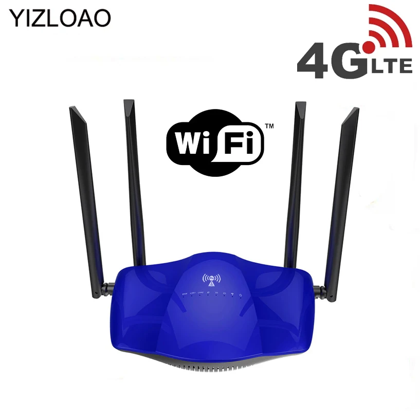 

YIZLOAO Unlocked 3G 4G CAT4 LTE WiFi Modem CPE Router Home Hotspot Dual Antenna LAN Port RJ45 Wireless With Sim Card Slot