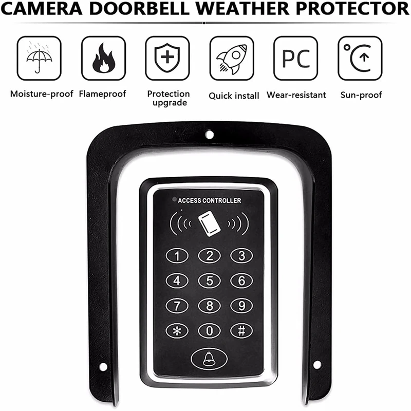 Rainproof Video Doorbell Rain Cover, Metal Door