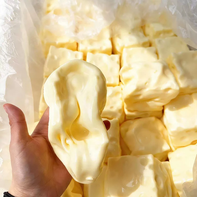 Squishy Cheese Cube Sensory Stress Relief Toy Gift