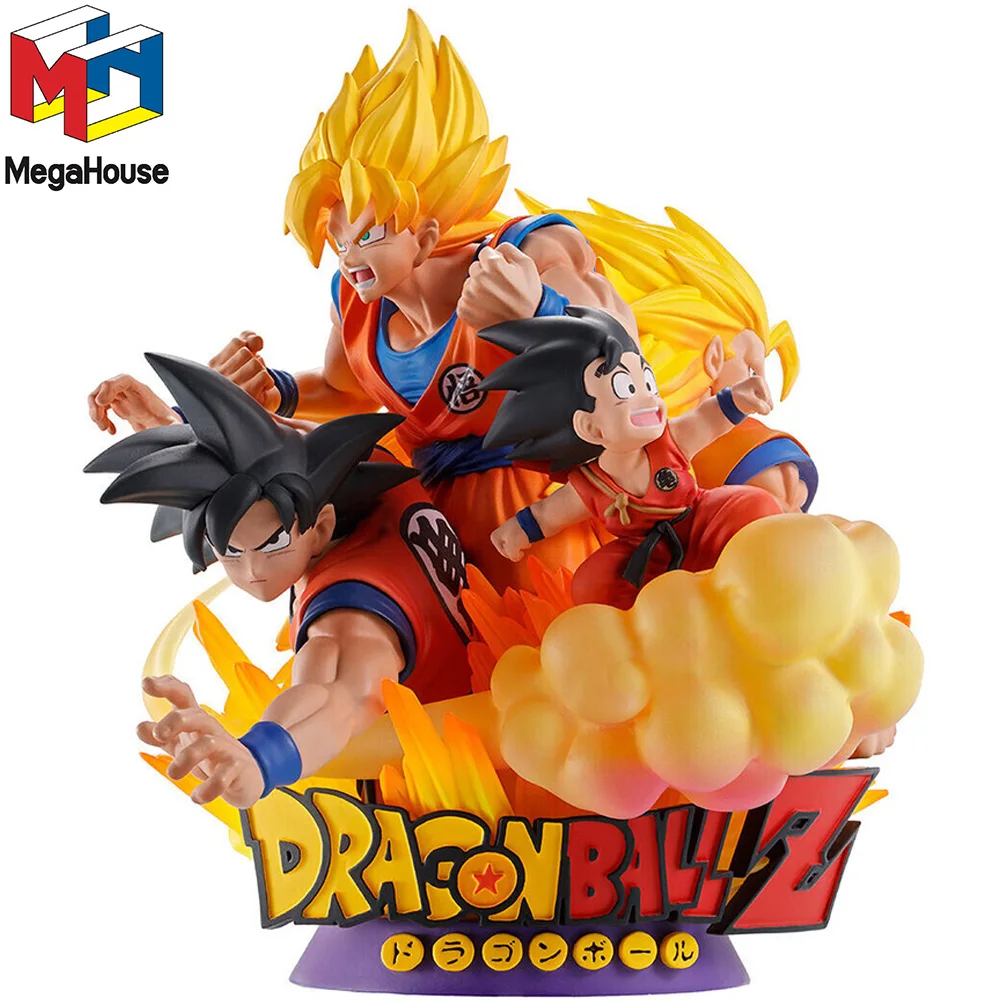 

Megahouse Dragon Ball Z Son Goku SSJ SSJ3 Puchirama DX Dracap RE BIRTH 01 Original Collectible Anime Figure Model Toys