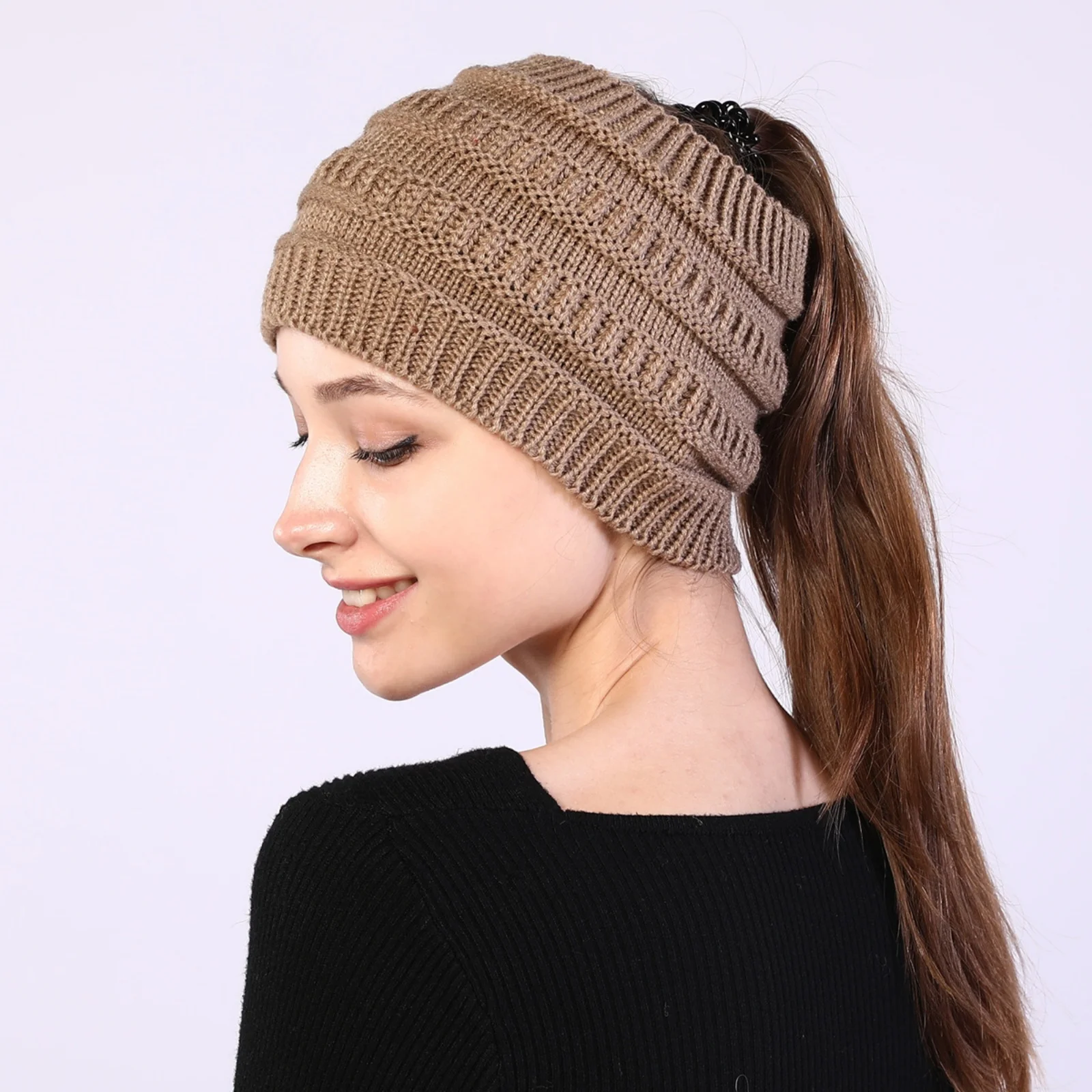 1PC Women's Knitted Headband For Ponytail, Warm Winter Fall Head Wrap, Stylish Cable Knit Ear Warmer Headband For Ladies