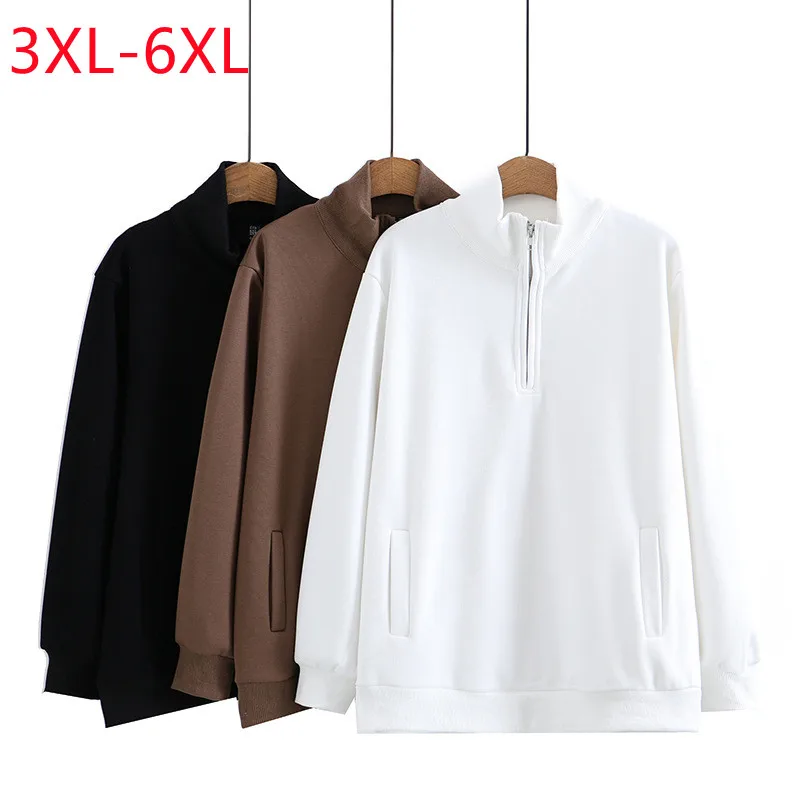 new-2022-ladies-spring-autumn-plus-size-tops-for-women-large-size-long-sleeve-black-o-neck-coat-3xl-4xl-5xl-6xl