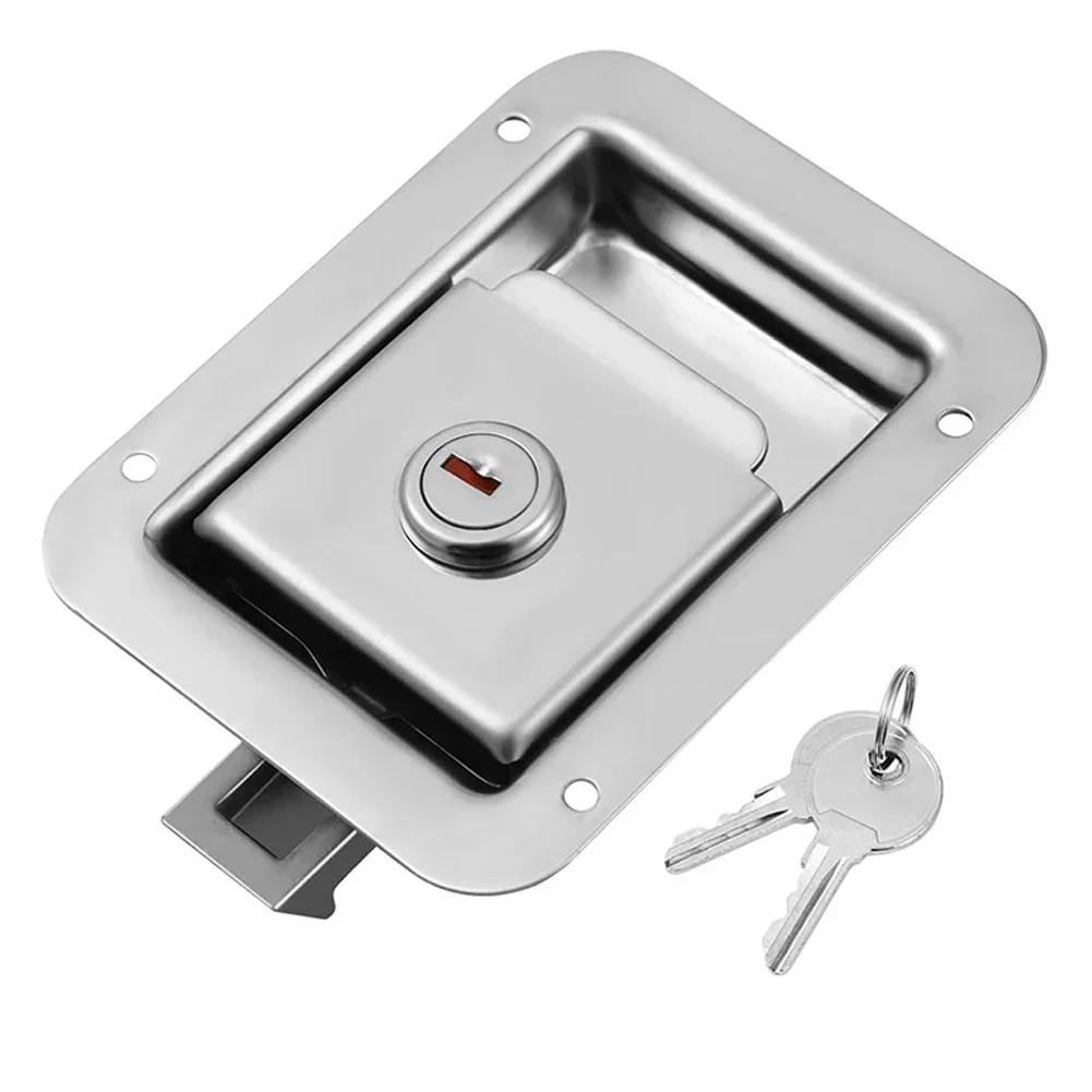 1pc 12*9.2cm Travel Trailer Lock Stainless Steel RV Door Latch Heavy Duty Recessed Lock Home Improvement Furniture Hardware