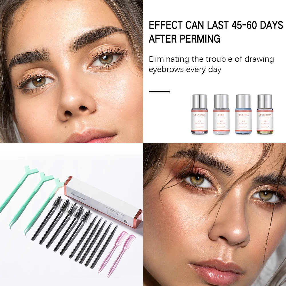 2 in 1 set eyebrow lamination and eyebrow tinting kit, eyebrow lifting kit with tint and plastic wrap 2