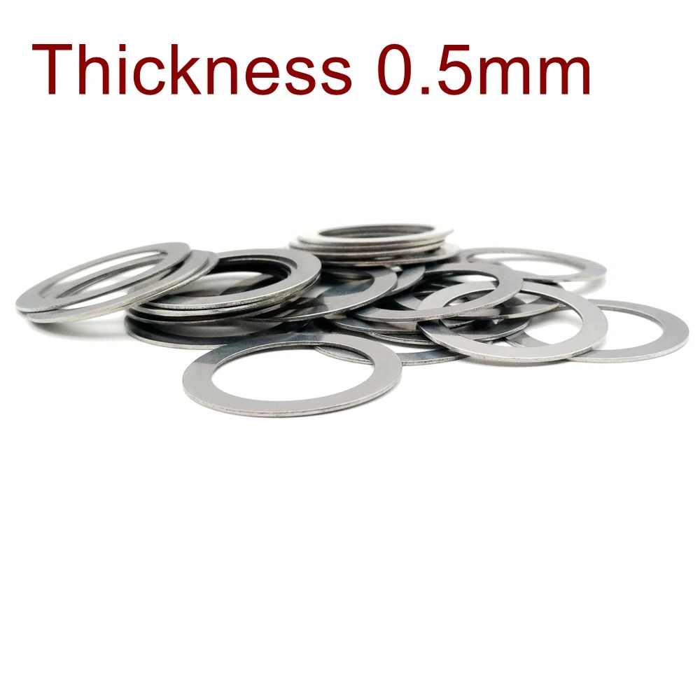 0.1 0.2 0.3 0.5 1.0 Shim Stainless Steel High Precision Ultrathin Adjusting Plain Flat Washer Axle Bearing Spacer Gasket M3-M8 stainless steel washers washer gasket washer gasket set