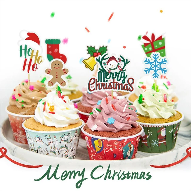 50pcs Random Patterned Christmas Paper Cupcake Cases, Heat-resistant For  Oven, Air Fryer Or Muffin Pan, For Kids' Birthday Party Or Dessert Bar