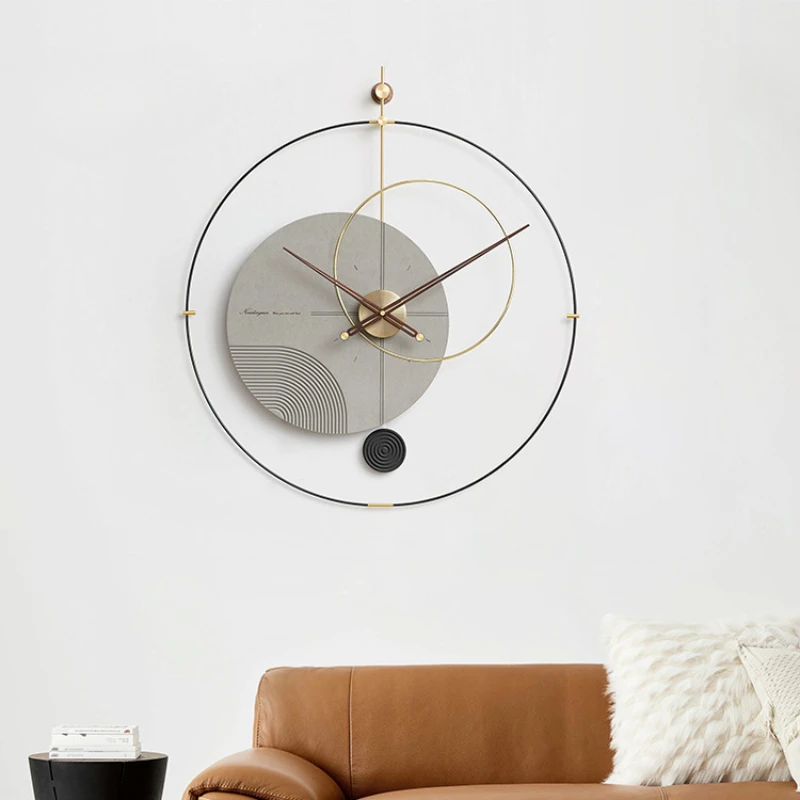 

Spain Nordic Luxury Wall Clock Silent Metal Modern Clocks Large Wood Watch Creative Gift Orologio Da Parete Home Decor GPF50YH
