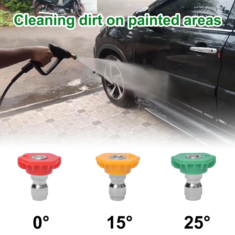 Pressure Washer Sprayer Nozzle Tip 1/4" Quick Connect,Green 25 Degree Nozzle Pressure Washer Accessories 4000 Psi 5 Pack 6