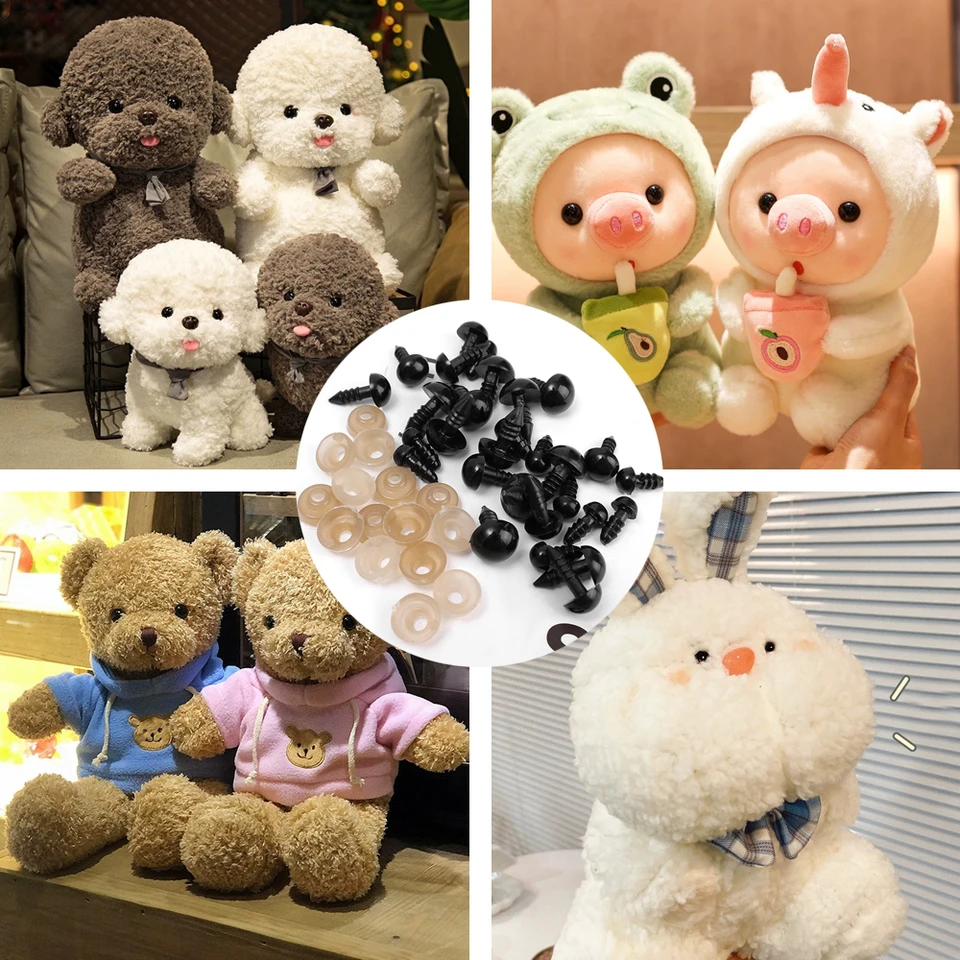 20 Stück Puppenwimpern Set - 5 Größen Für Häkeltiere & Plüschtiere