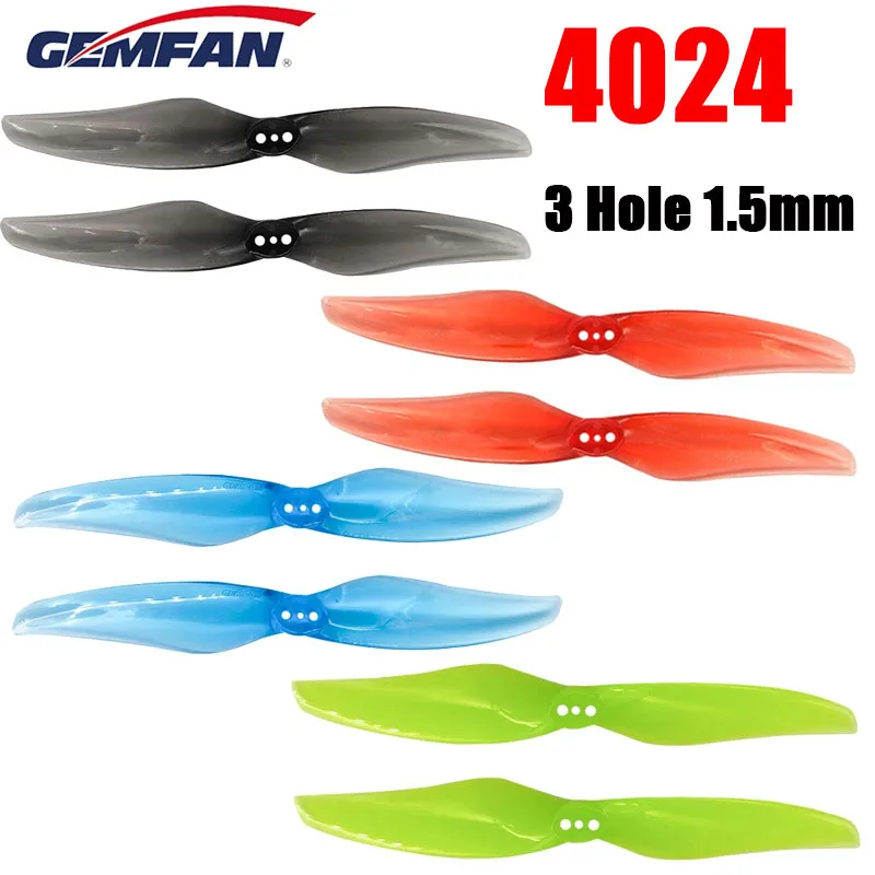 8 Paar Gemfan Hurricane 4024 3-Loch-Propeller 1,5 mm 4 x 2,4 Zoll 2 Blatt CW CCW Drohnenpropeller für bürstenlosen Mini-FPV-Motor