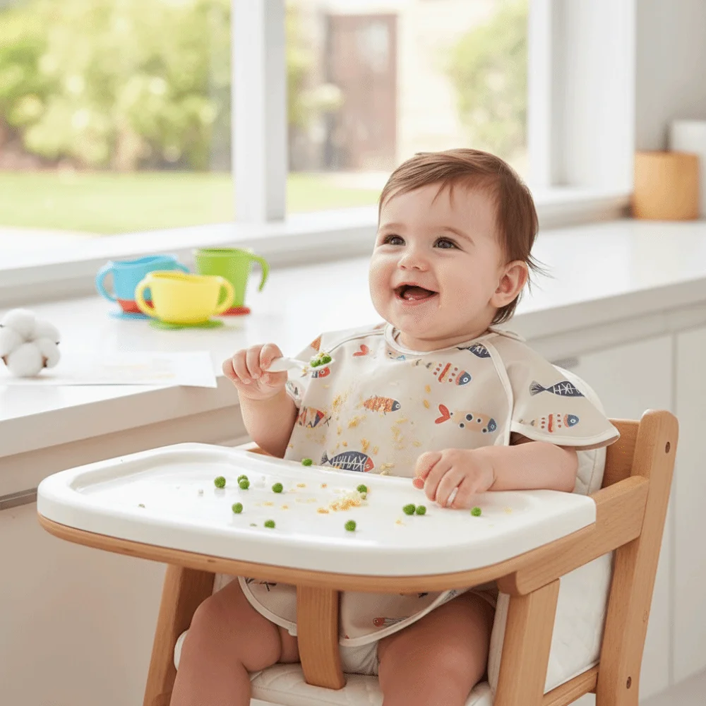 Rice Bag Waterproof Baby Bibs Short Sleeve Soft Feeding Apron Dirt Proof Cartoon Print Washcloth Bib Products