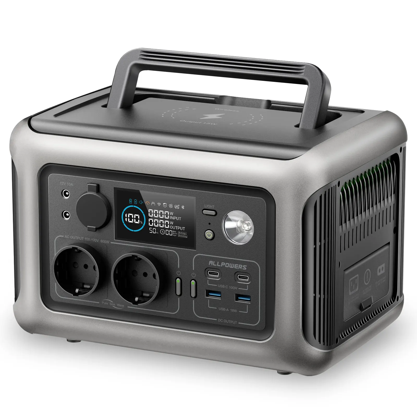 Allpowers R600 Alimentatore 299Wh Powerstation Portatile 600W Prese Ca Batteria Lifepo4 Per Tende Domestiche Laptop Da Campeggio Per Camper All'Aperto