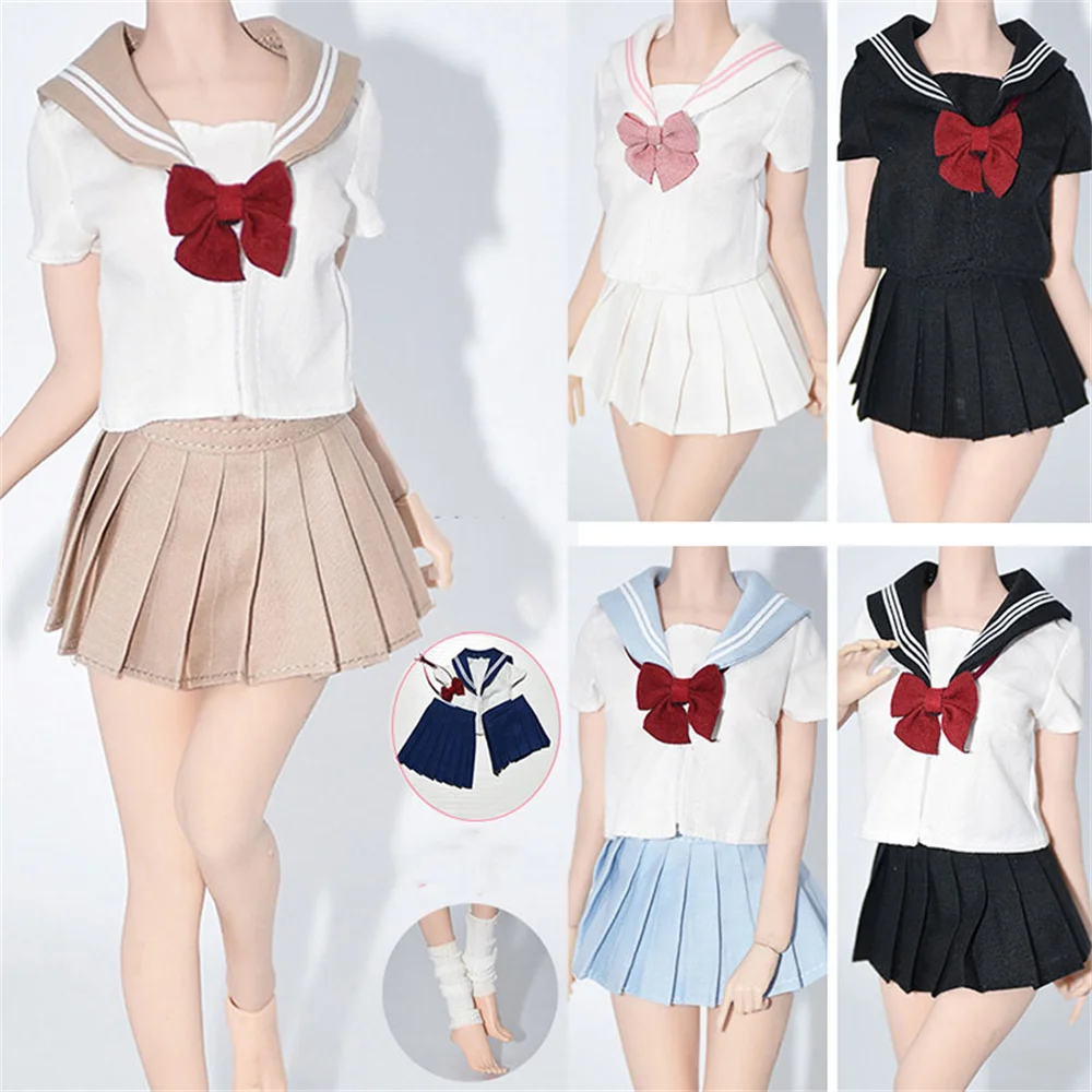 

Костюм школьный Сейлор JK 1/6, Женская Студенческая Милая клетчатая юбка, белая рубашка, короткое платье для 12-дюймовых экшн-фигурок, игрушечные модели