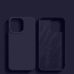 Liquid Silicone Shockproof Phone Case - Protective Soft Back Cover Accessory for iPhone 13 (Dark Purple)