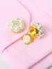 2pcs Faux Pearl Rhinestone Shirt Buttons Button Cover Cufflinks Button Pins for Ladies Clothing Accessories, Holiday Gift 5