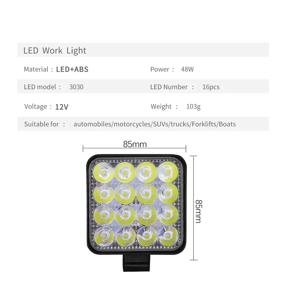 1PCS LED Running Lights Bar Offroad 4X4 Spotlight 12V 24V For Jeep Truck Car Motorcycle Tractor SUV ATV LED Headlights