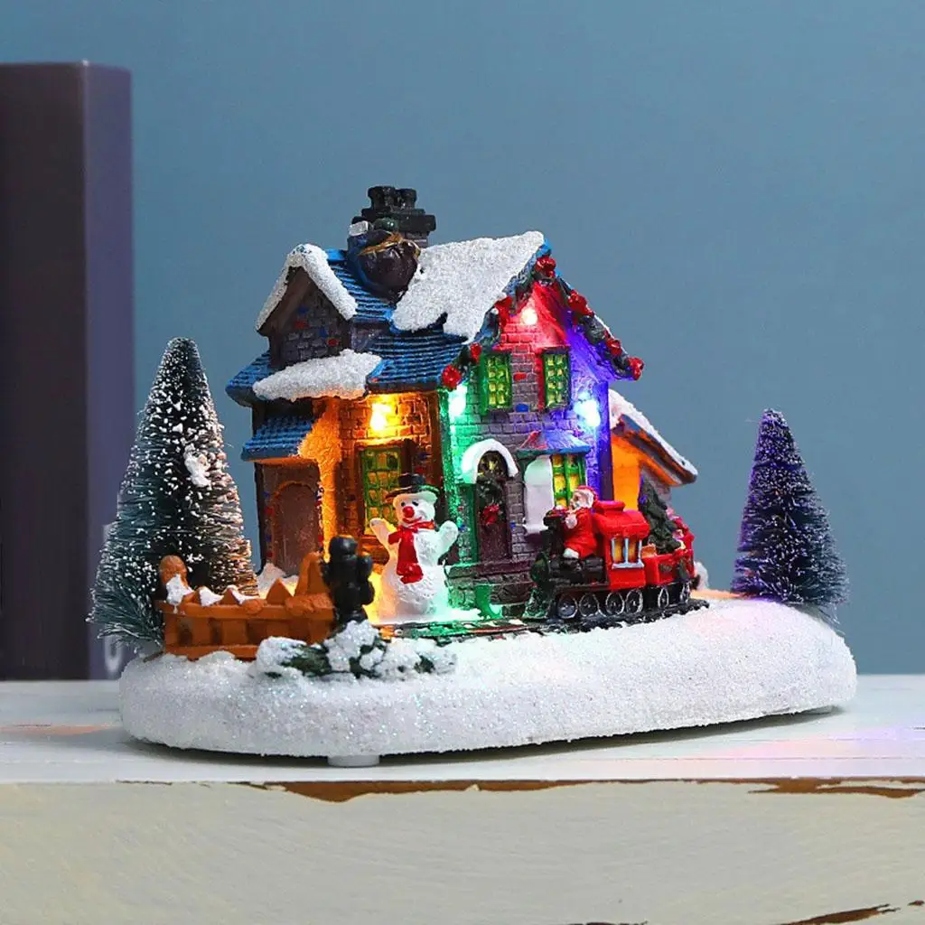 Christmas House Village Farmhouse Light Up Lighting LED Snow Buildings Santa Christmas House Village Farmhouse Light Up Lighting LED Snow Buildings Santa
