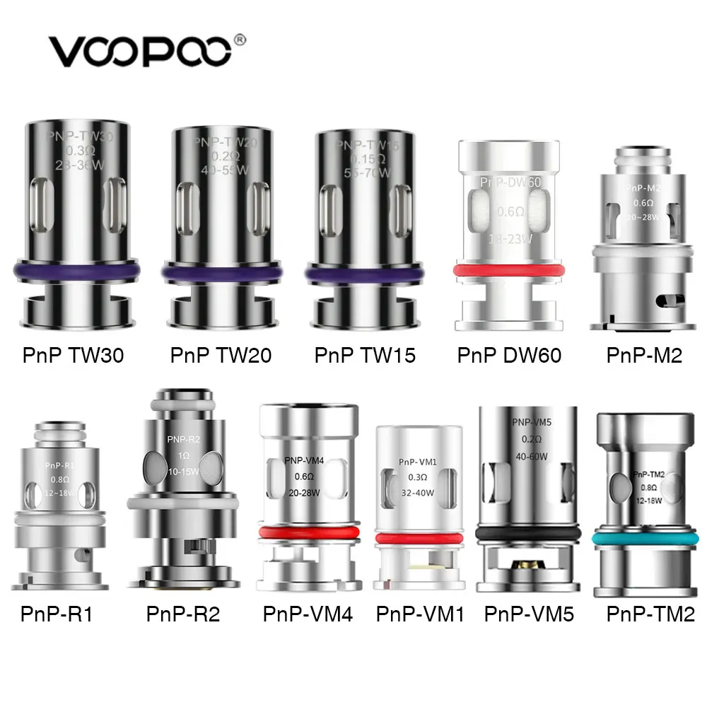 

Original VOOPOO PNP Coil 0.6ohm PnP-RBA Mesh Coil/PNP-VM4/PnP-VW6 Coil For VINCI X/Drag X/Navi/Argus G/Find S Trio E-Cigarette