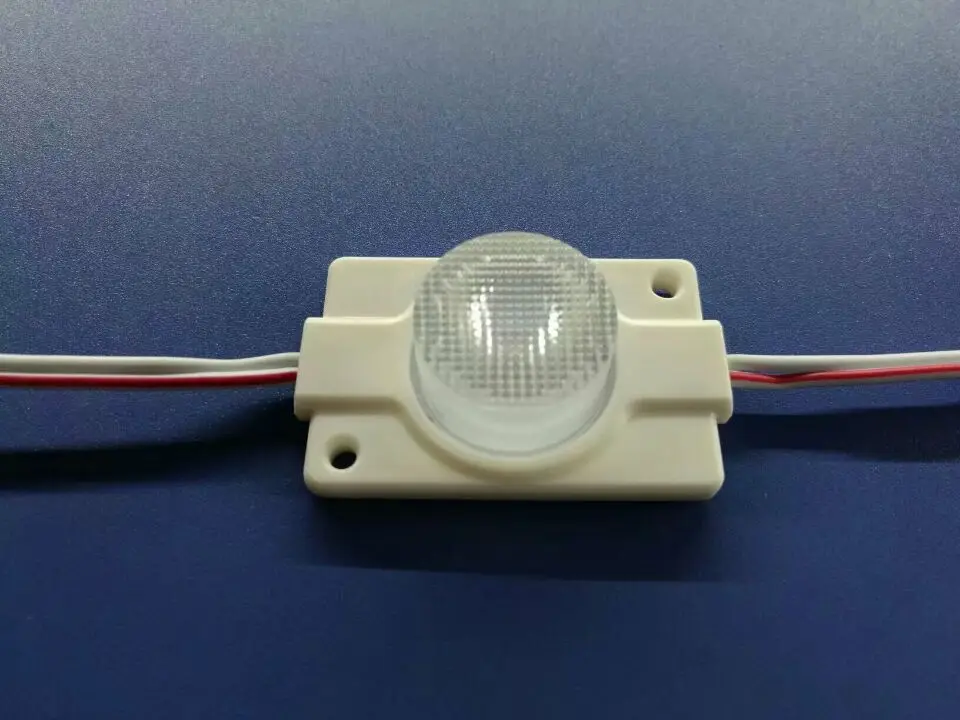 2W 2835 COB 측면 방출 DC12V LED 모듈, 고휘도, 20pcs 문자열, 렌 포함, IP65;