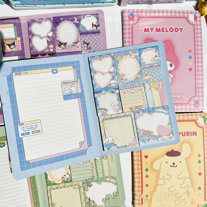 Kawaii Sanrio Convenience Book 마이 멜로디 쿠로미 Cinnamoroll 노트 북 귀여운 붙여 넣기 메모장 학생 사무용품