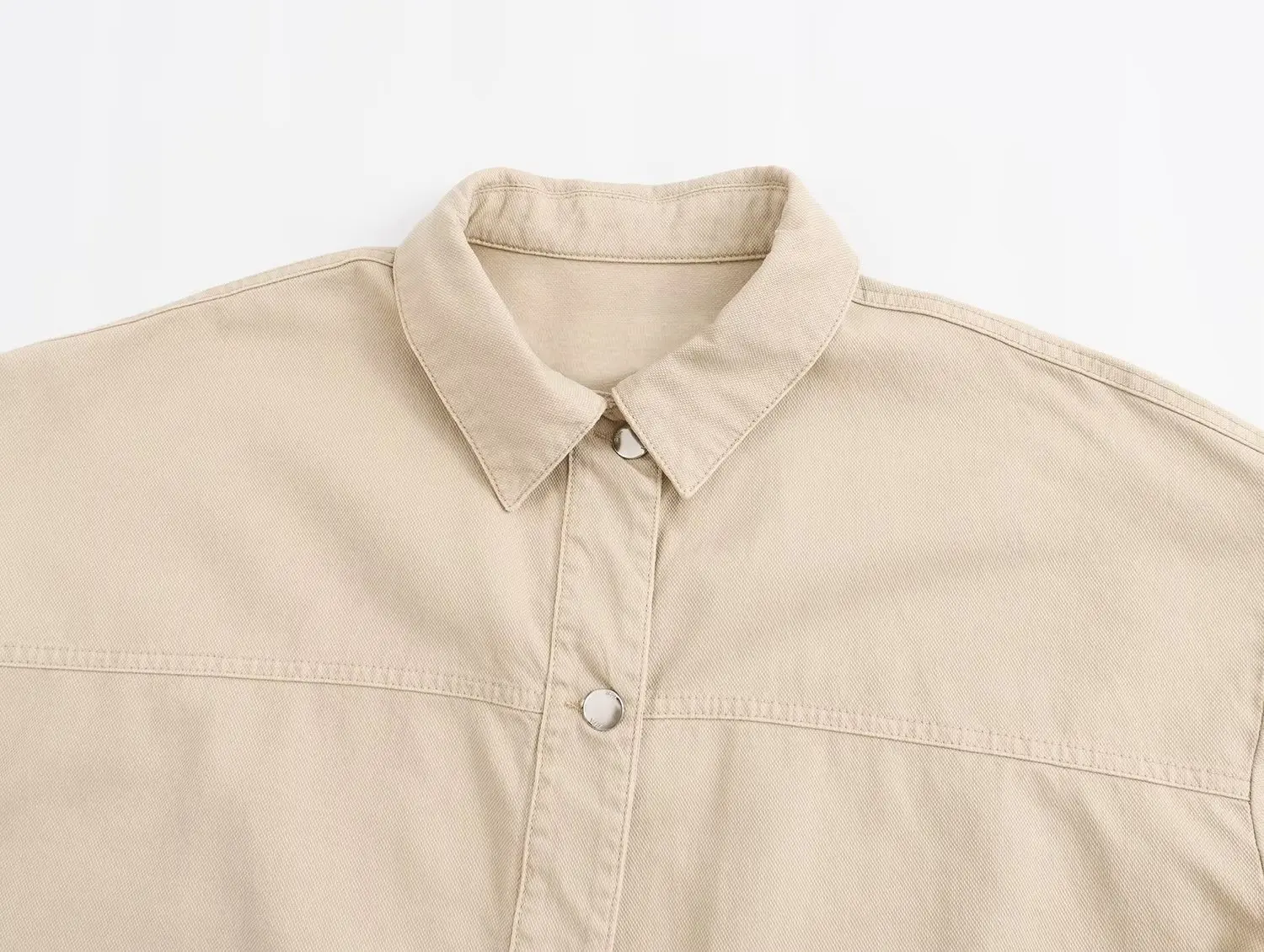 Dave&Di Autumn American Retro High Street Single Jacket Cargo Breasted Pocket Khaki Coat Women