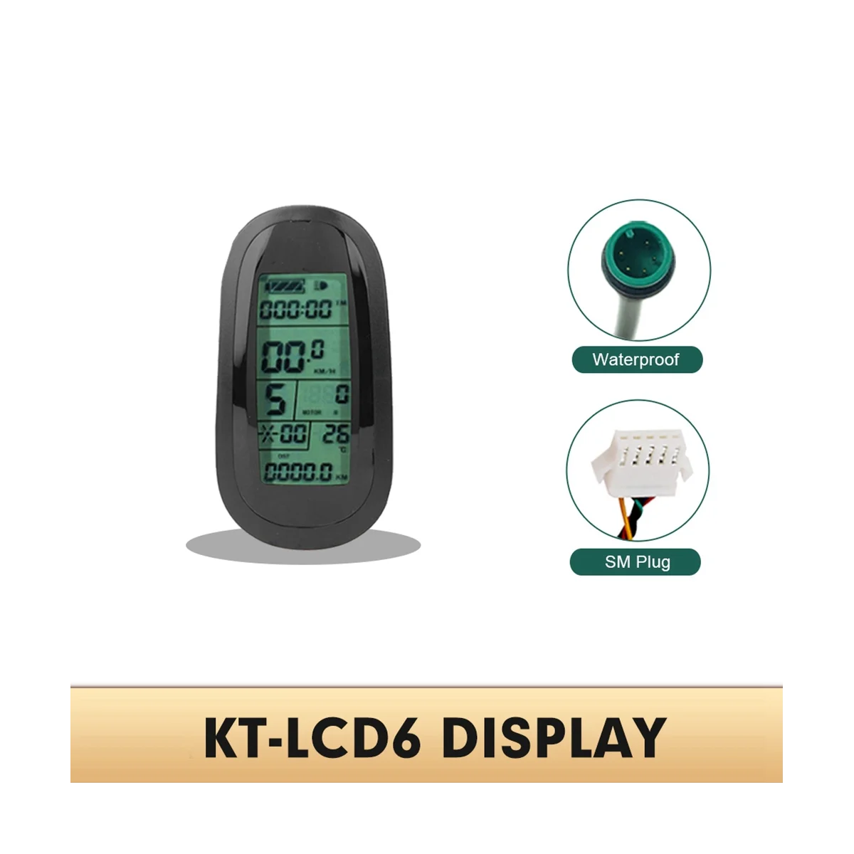 

Ebike 24V 36V 48V 72V KT-LCD6 Display ligent Control Panel with USB for Electric Bicycle Conversion Kit,SM