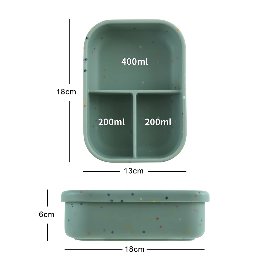 1PCS Microwave Lunch Box Silicone Bowl Dinnerware Food Storage Container Children School Office Portable Baby Feeding Bento Box 3