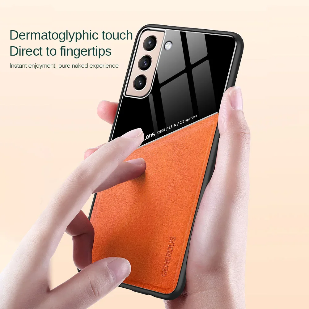 Premium TPU Leather Magnetic Car Holder Phone Case, Enhanced Protection and Style