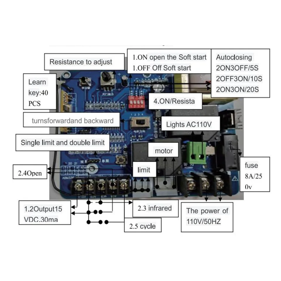 Sliding Gate Openers Circuit Board Universal Sensitive Sliding Gate Motor Main Electronic Control Board
