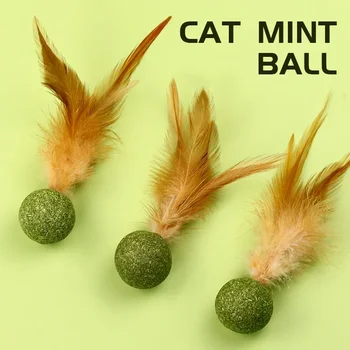 Edible Catnip Clean Teeth Chasing Cat Mint Ball
