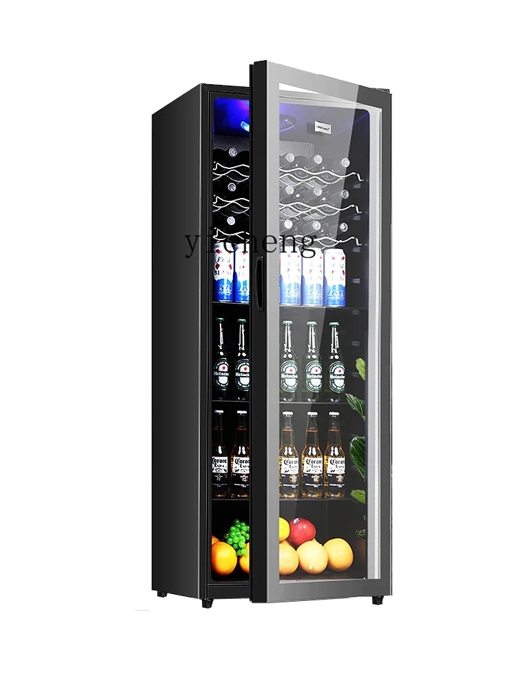 

Шкаф для вина ZF, Холодильный шкаф с одной дверью, прозрачный стеклянный бытовой небольшой холодильник для напитков
